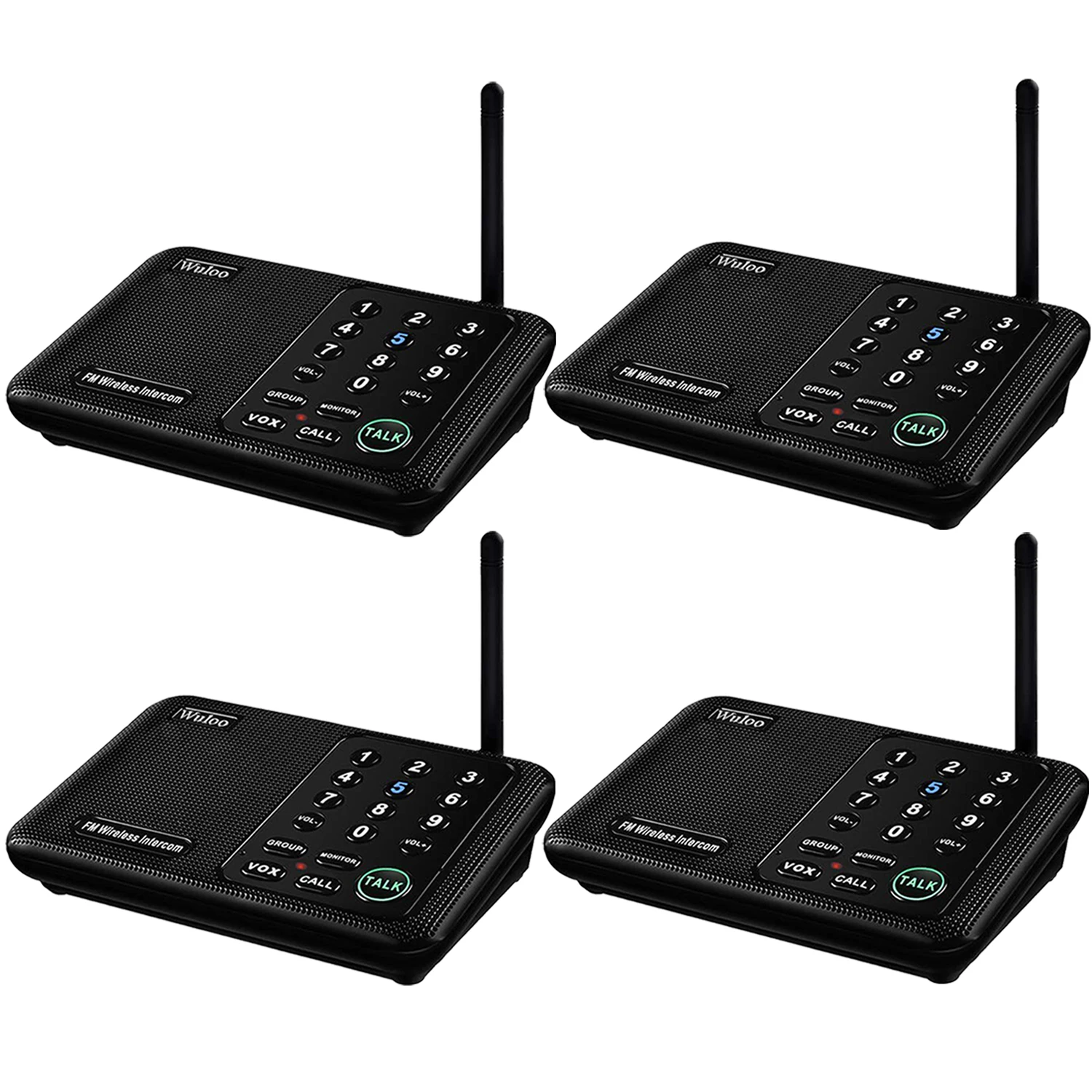 Wuloo 10 Channel Wireless Intercom System for Home House Business Offices 1 Mile Long Range Room to Room Communicate Intercoms