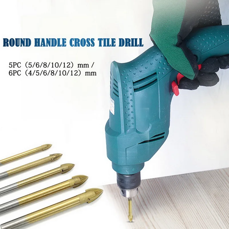 6 шт. сверло для поперечной плитки промышленного класса с круглой ручкой