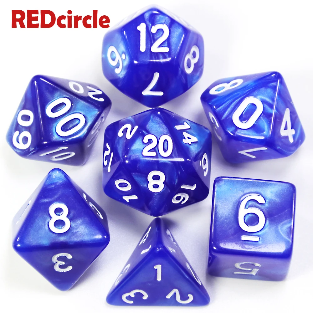 Продвижение Высокое качество 7 шт набор игральных костей с перламутровым