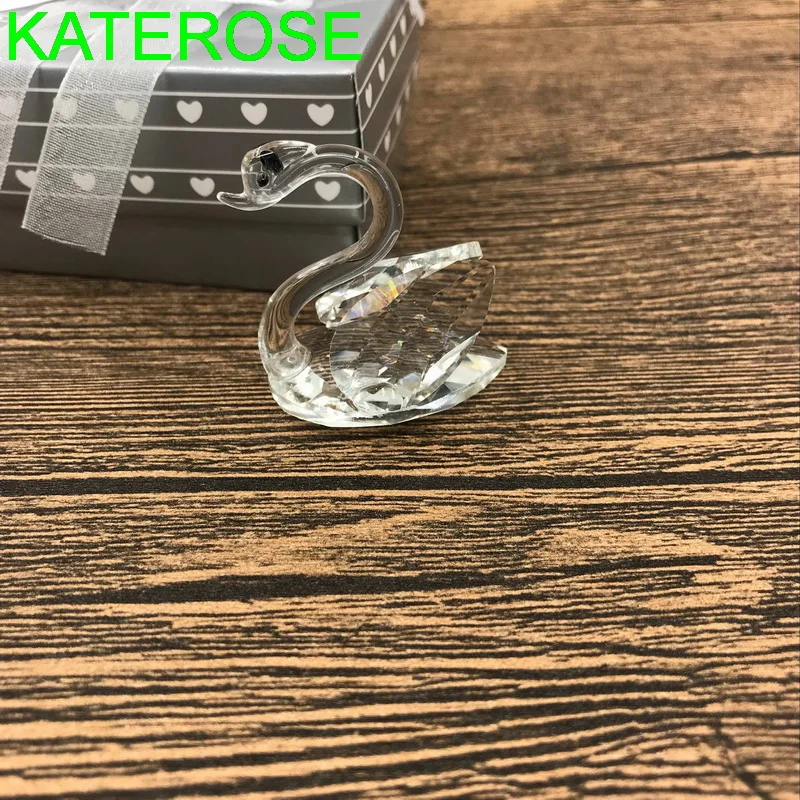 Мини Хрустальный Лебедь в серебряной подарочной коробке украшение для