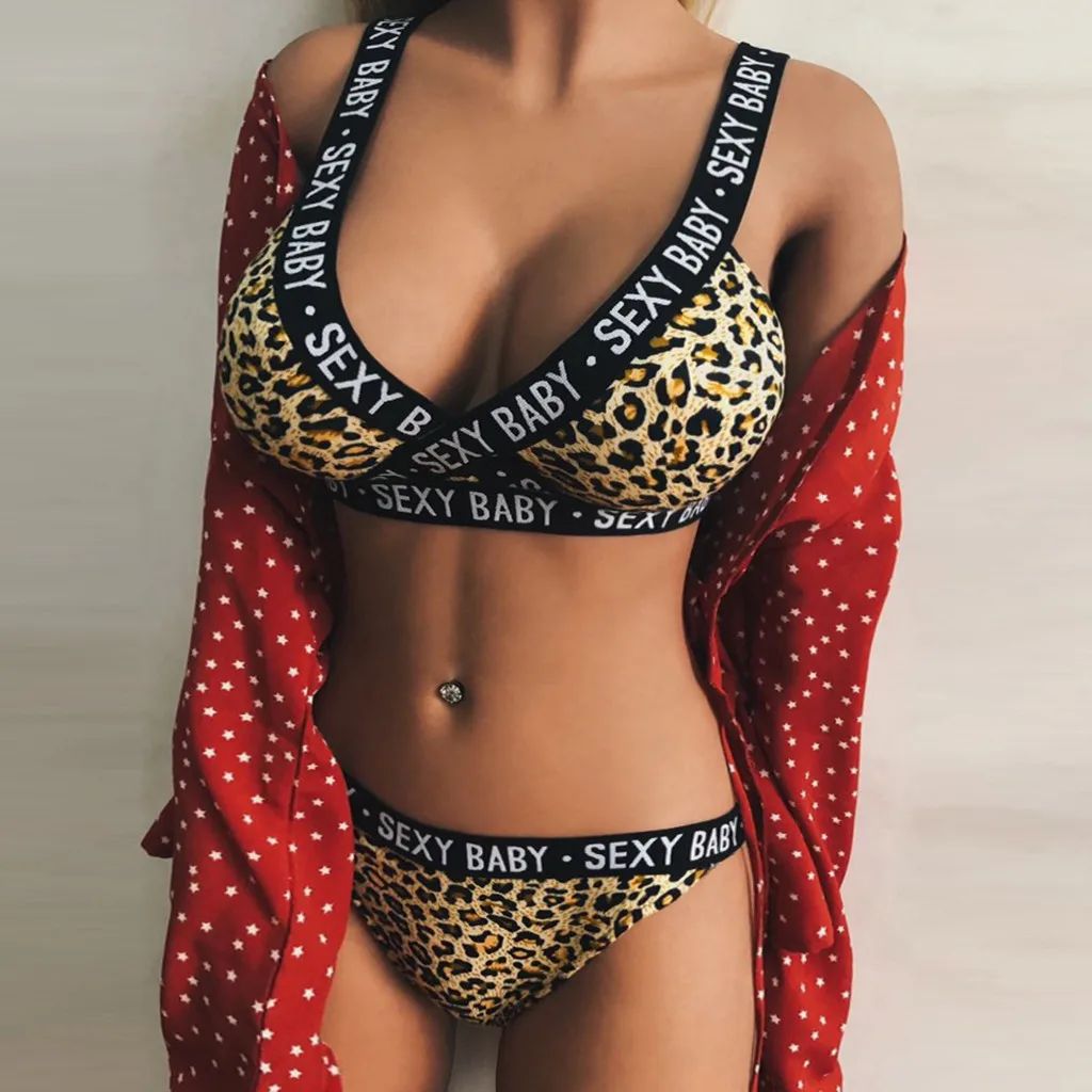 Леопардовый сексуальный комплект нижнего белья корсет без косточек удобный с