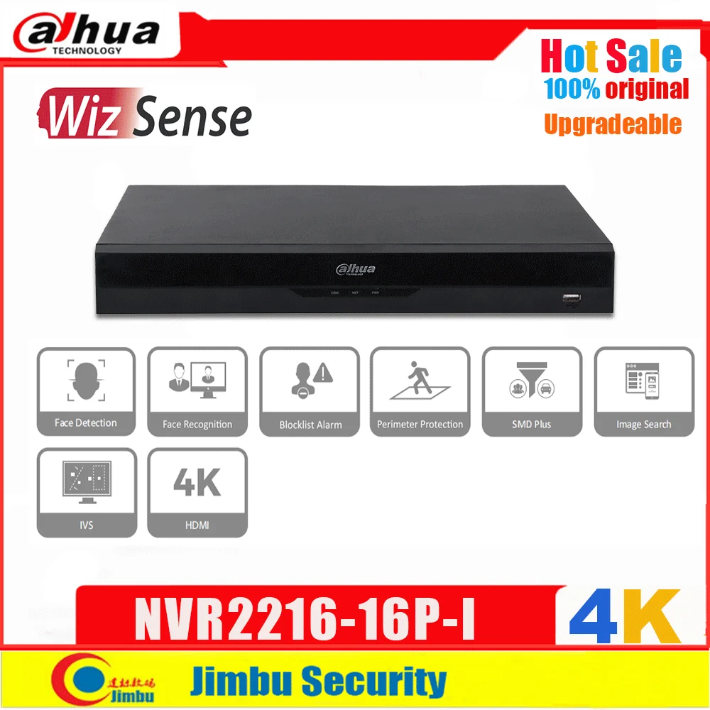 Сетевой видеорегистратор Dahua WizSense NVR 4K SMD плюс капельницы DHMI 16 канальный 1U PoE H.265 POE