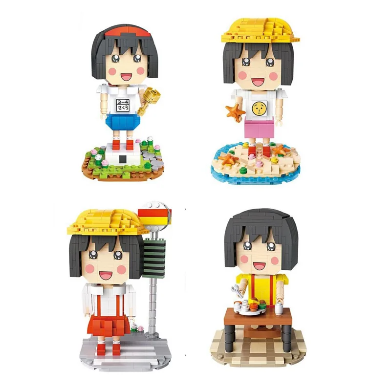 

LOZ классический японский аниме Мини Алмазный строительный блок прекрасная большая голова Чи-Би Маруко кирпичи обучающие игрушки для девоче...