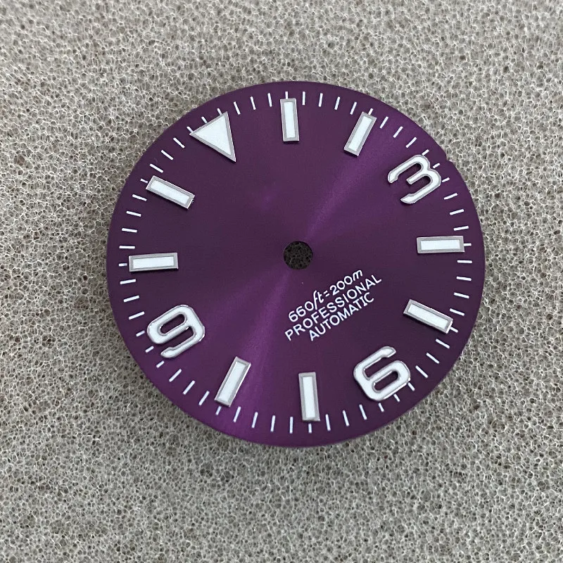 NH35 dial watch dial sunburst  black For Skx007 SKX009  Diver watch  NH35  Movement 28.5mm watch mod