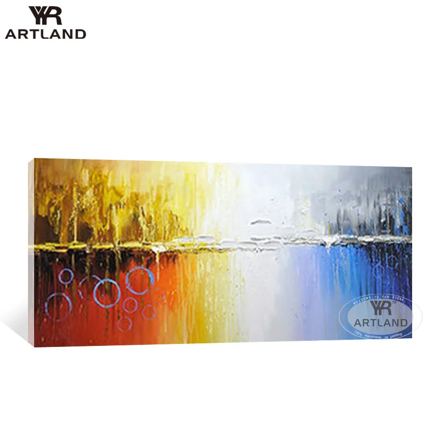 

Hot sale colorful lake abstract Handmade oil painting on canvas wall art poster picture for living room bedroom no framed