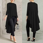 Асимметричная туника, топы, женская блузка, Весенняя рубашка, 2021, плиссированная рубашка с длинным рукавом, женская блуза с ласточкиным хвостом, большого размера