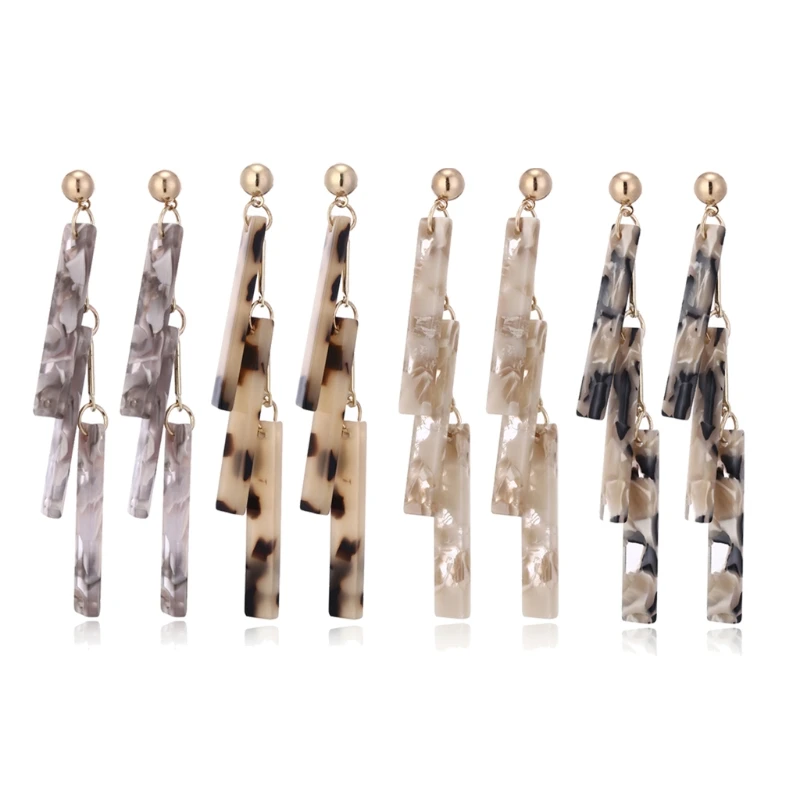 Leopard Double Layered Multi-Color Acrylic Drop Earrings Women Fashion Jewelry 19QC | Украшения и аксессуары
