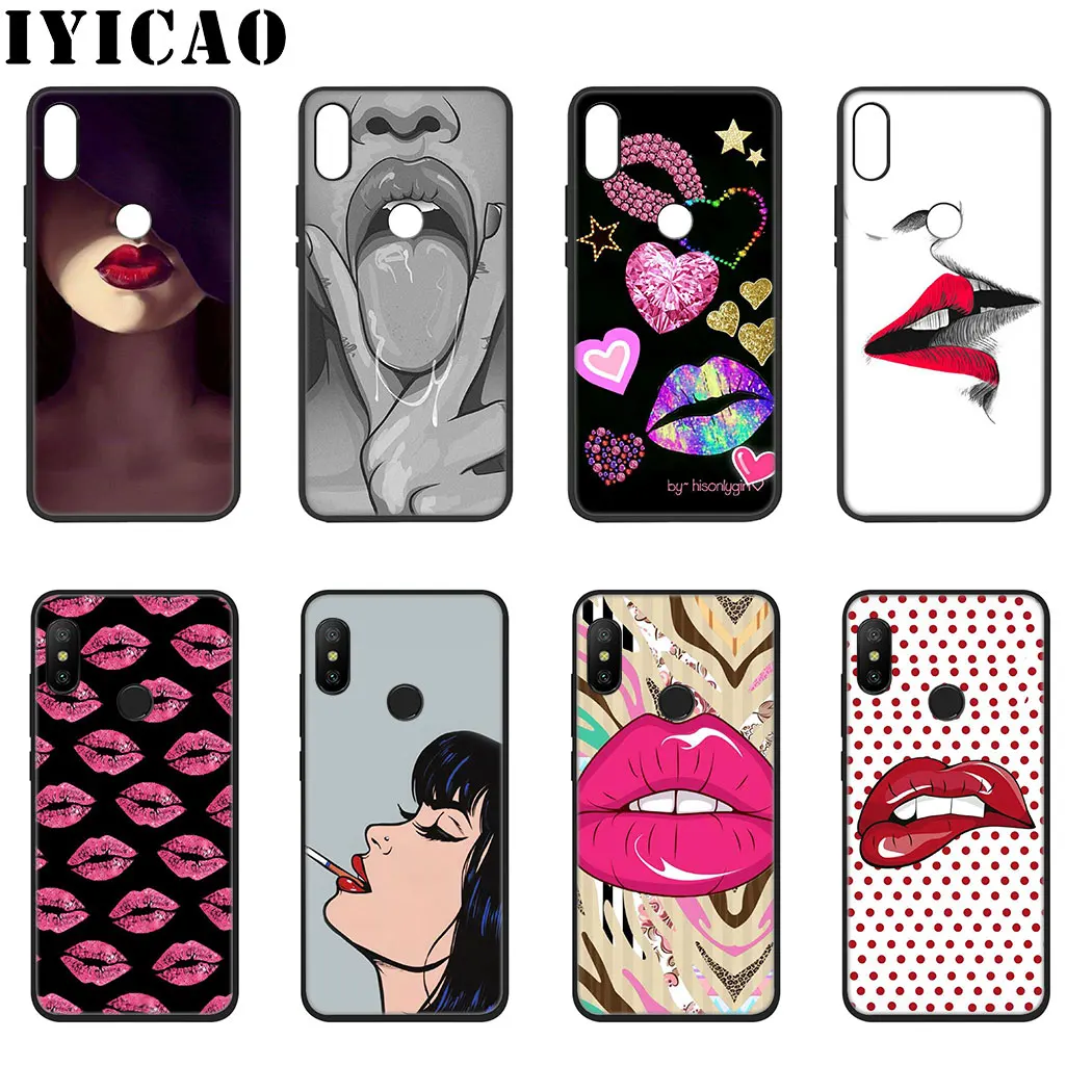 IYICAO сексуальная девушка Стикеры-губы Мягкий силиконовый чехол для Xiaomi Redmi Note 4X5 6 7