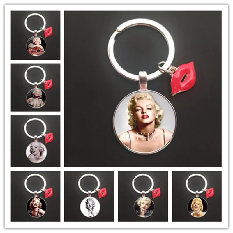 Американская звезда фильма Мэрилин Монро Брелок с подвеской красные губы