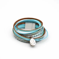 fashion natural pearl genuine leather bracelets for women 2021 braided handmade multilayer charm bracelet jewelry gift