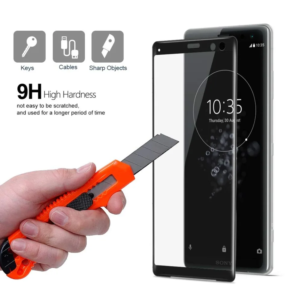 3D полное покрытие закаленное стекло для SONY Xperia X XP XZ XZS XZ1 XZ2 XZ3 COMPACT PREMIUM XA XA1 PLUS