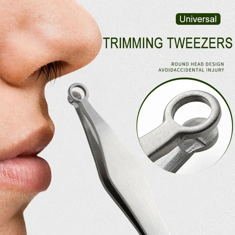 

Steel Nose Hair Trimming Tweezers Round Tip Eyebrow Nose Tweezer Clip Tweezer Nose Hair Trimmer Hair Trimming Tools H3D1