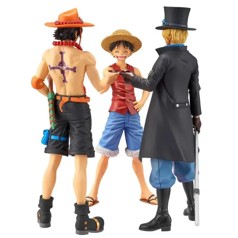 

Фигурки аниме One Piece Set Monkey D Luffy Sabo Ace Three Brothers, питьевые фигурки из ПВХ, коллекционные модели, куклы, игрушки, подарки