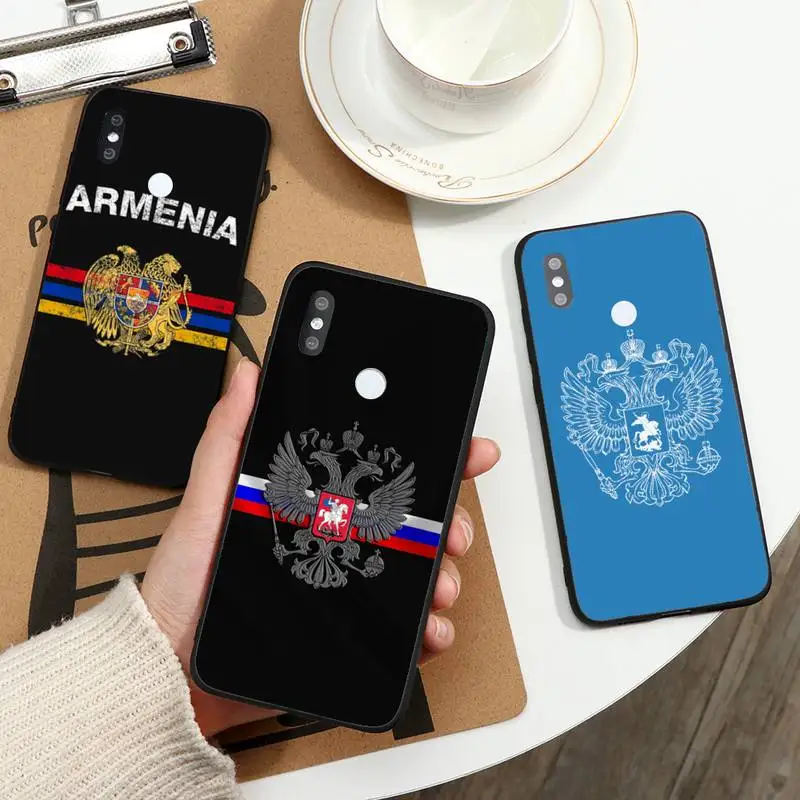 

Russia National flag Emblem Phone Case For Xiaomi Redmi note 7 8 9 11 t s 10 A pro lite funda shell coque cover