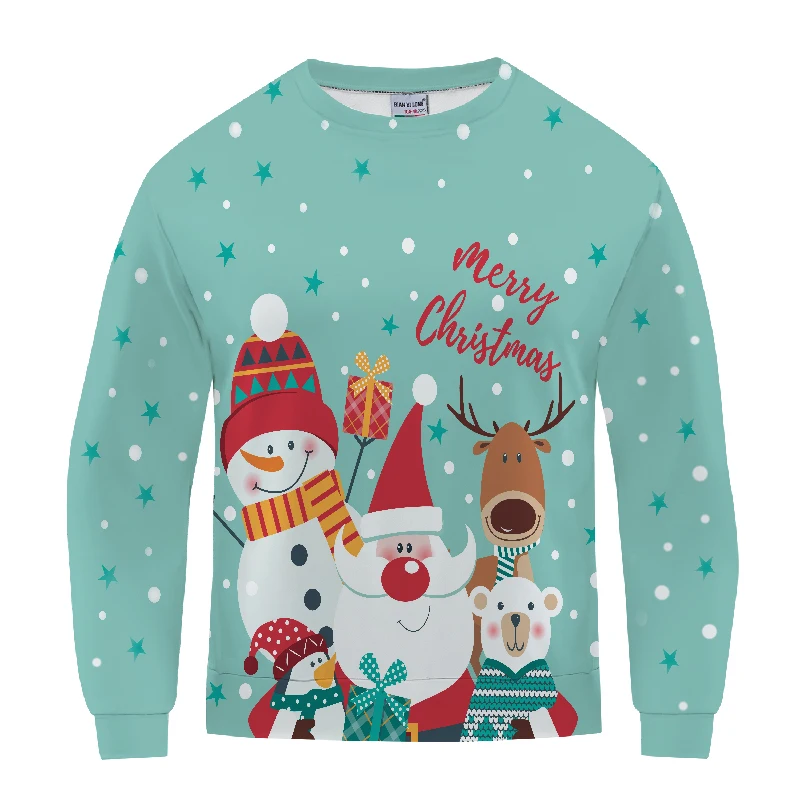 Новинка 2019 Рождественский модный свитер 3D принт Забавный круглый вырез длинный