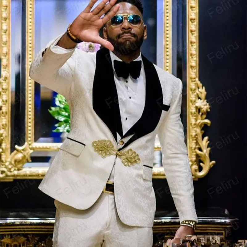 Новый дизайн Свадебный мужской костюм из 3 предметов облегающий с цветочным