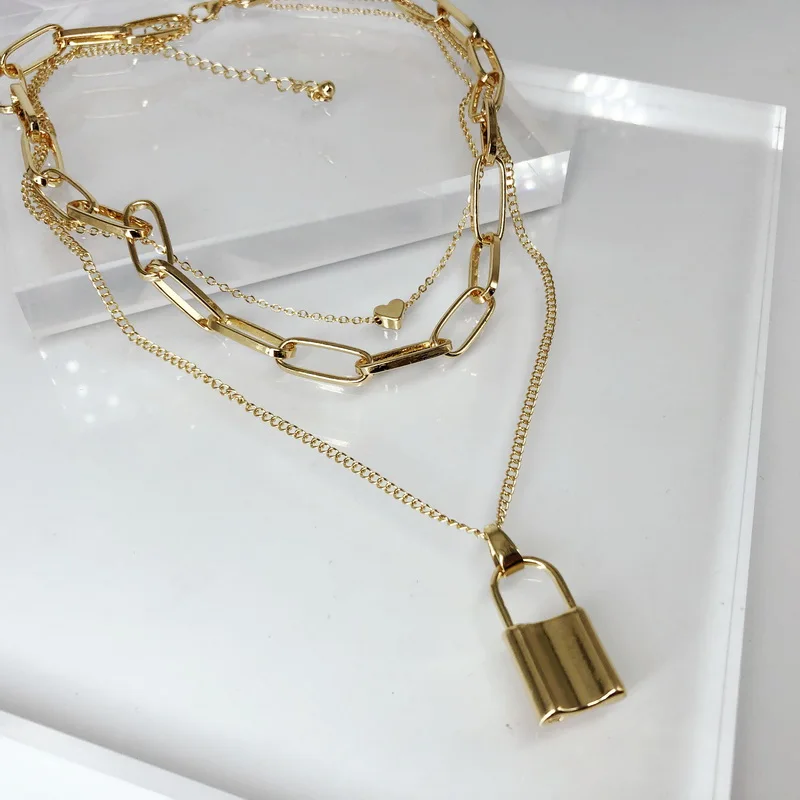 Популярное женское ожерелье TOTASALLY в стиле панк с золотым слоем цепочка на