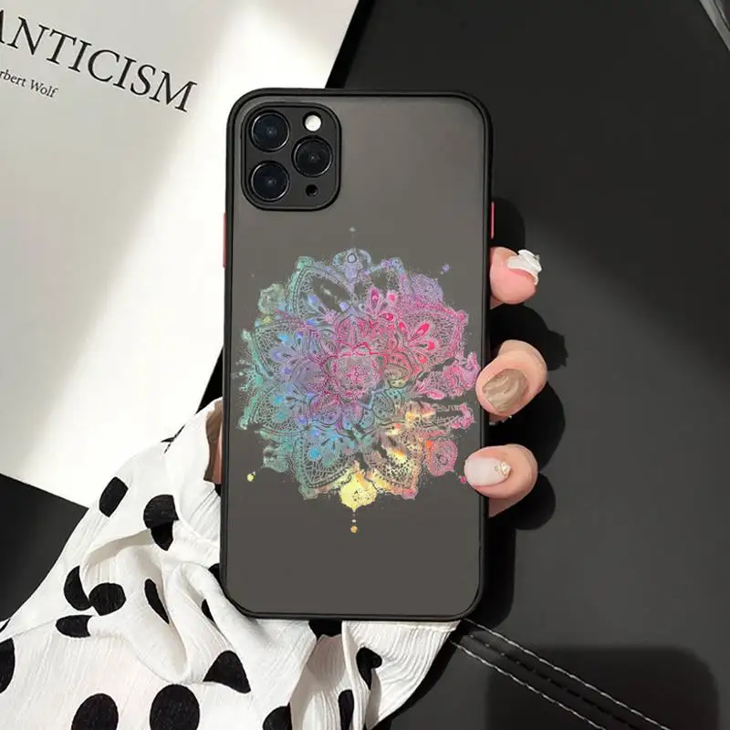 

Mandala painting high quality Phone Cases matte transparent For iphone 7 8 11 12 plus mini x xs xr pro max cover