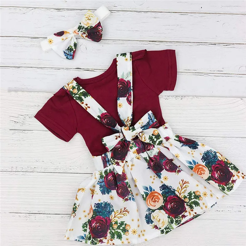 Одежда для маленьких девочек комбинезон с длинными рукавами + юбка на подтяжках