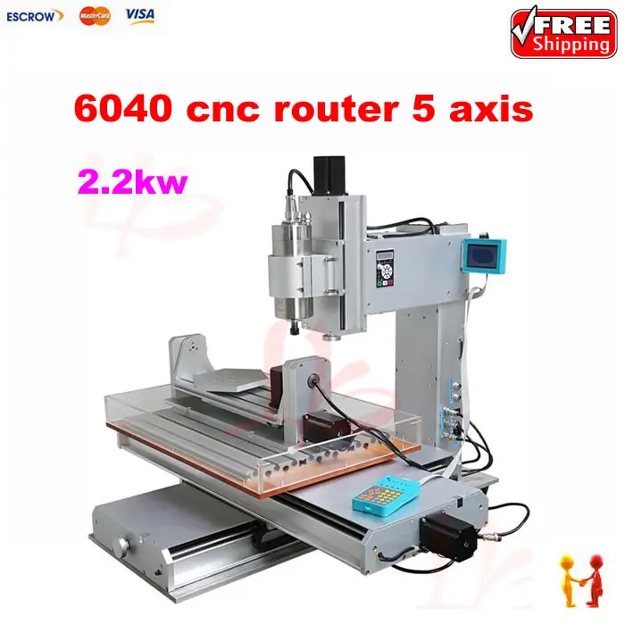 Высокая производительность 5 осевой фрезерный станок ЧПУ 2.2KW 6040 Фрезерный с