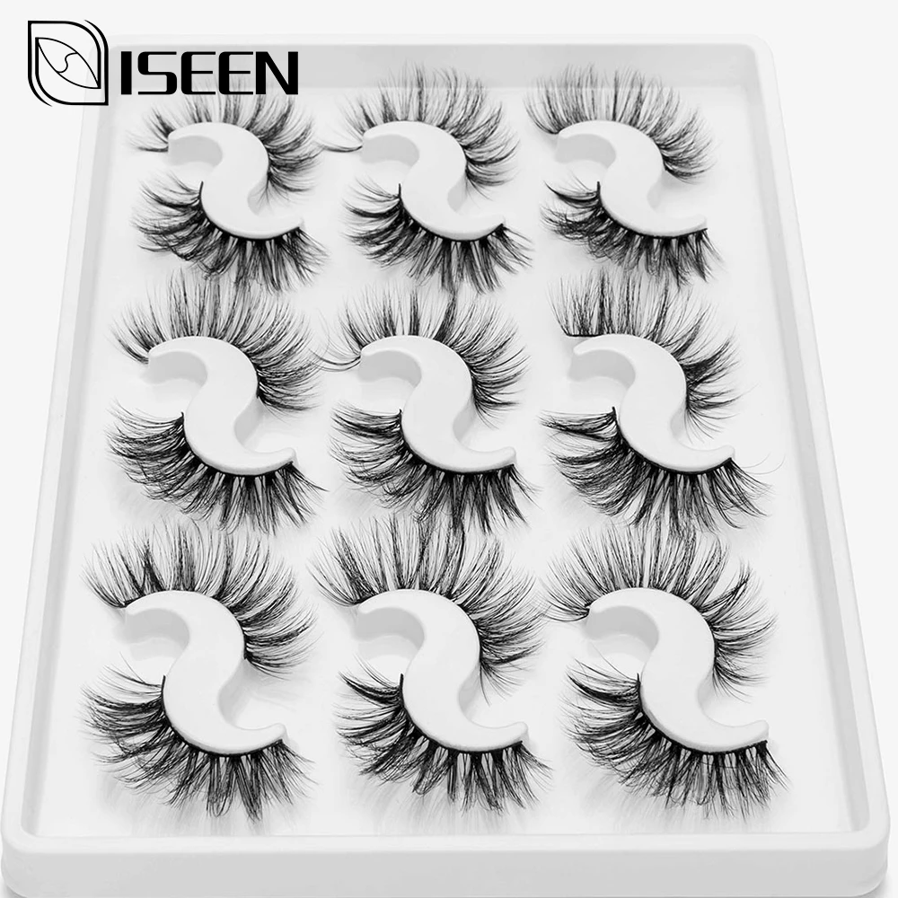 ISEEN новинка 9 пар 3D искусственных норковых накладных ресниц искусственные густые