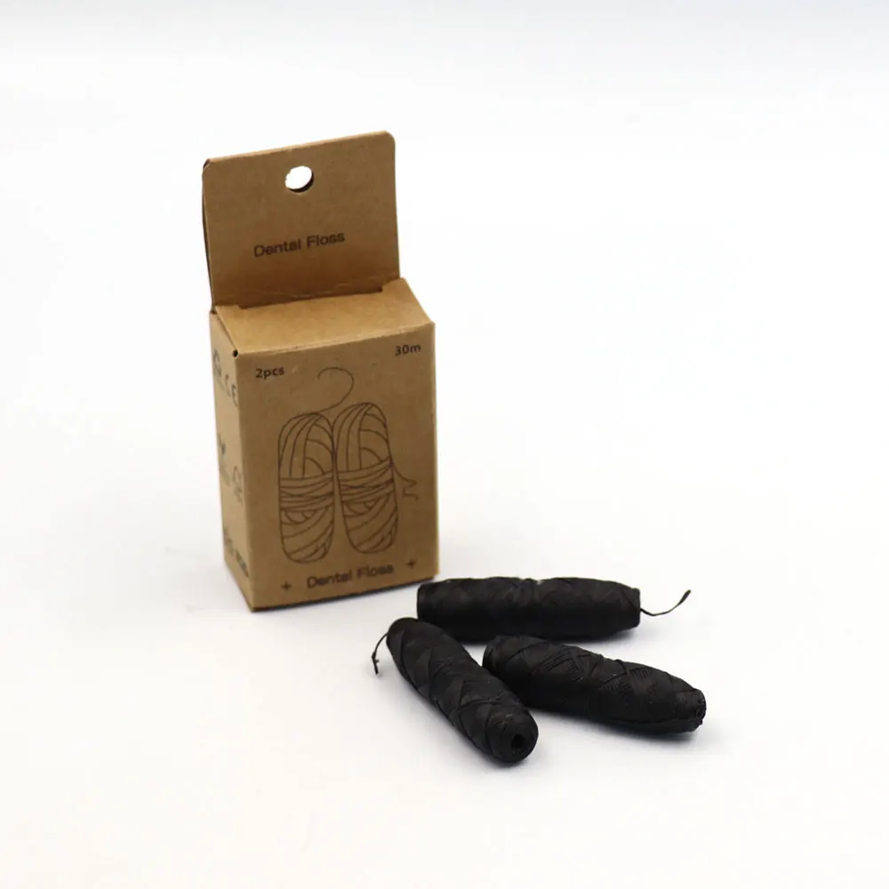 Экологически чистая древесная зубная нить с мятным вкусом|Держатель зубной нити|