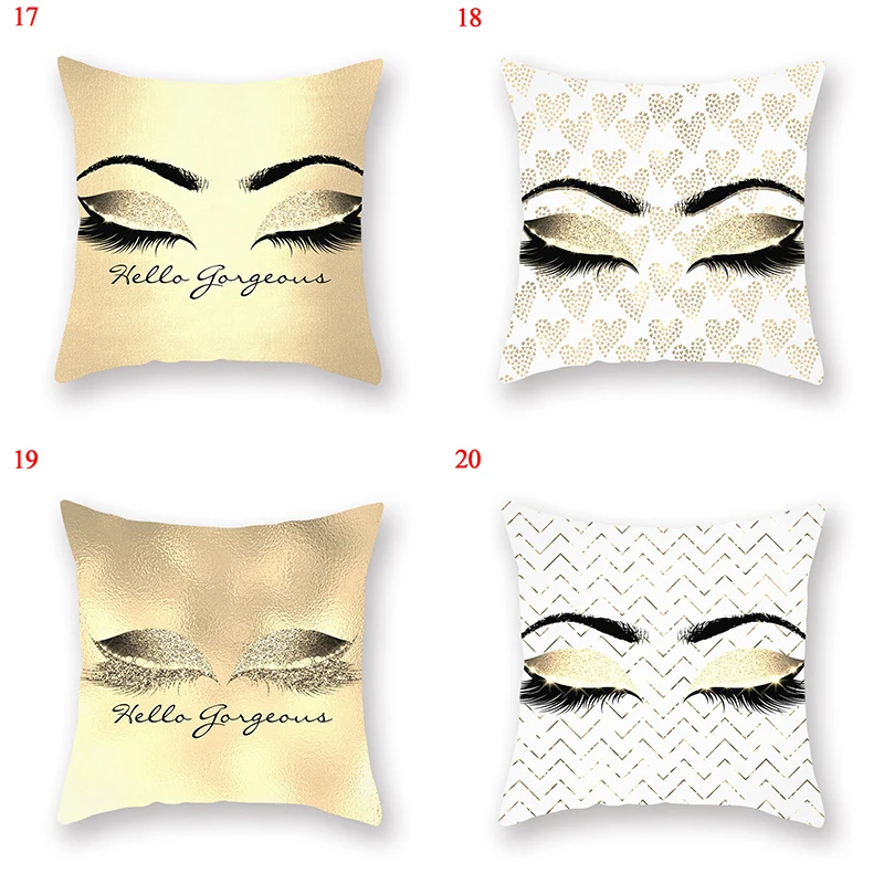 

1PC 45*45 cm Marble Eyelash Decorative Throw Pillow Polyester Cushion Cover Home Sofa Decoration Geometric Cushions Pillowcase