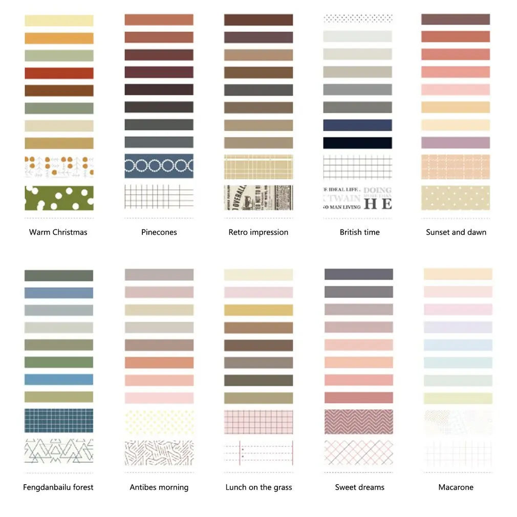 

10pcs/pack Vintage England Style Washi Tape Diy Decoration Scrapbooking Planner Masking Tape Label Sticker Stationery