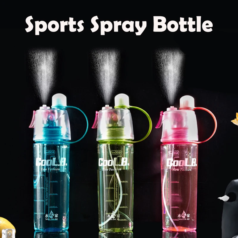 

400 мл/600 мл вместительная уличная спортивная бутылка нетоксичный пластиковый спрей для пополнения воды инструмент для внутреннего охлажден...
