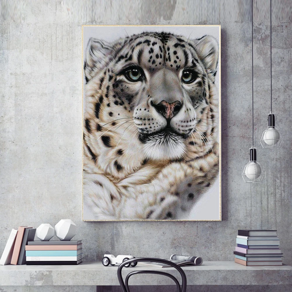 Картина AZQSD по номерам холст леопард украшение для дома 40x50 см Раскраска животные