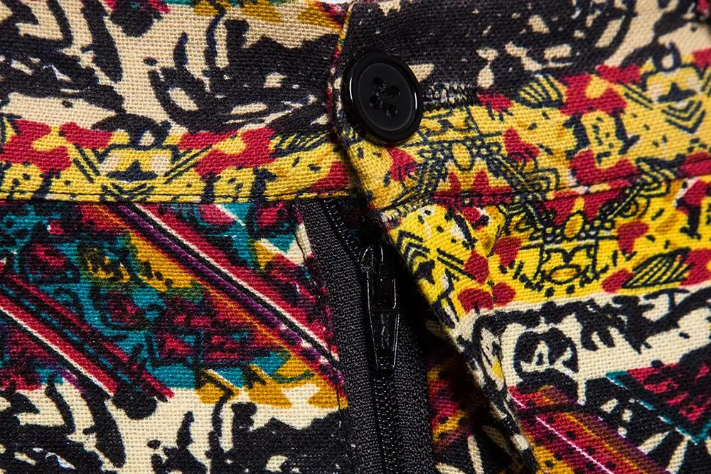 Мужской блейзер с принтом 2 шт./компл. мужские костюмы брюками льняное полотно