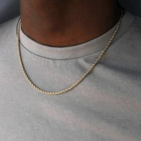 2020 classic rope chain men necklace width 2345 mm stainless steel chain necklace for men women jewelry