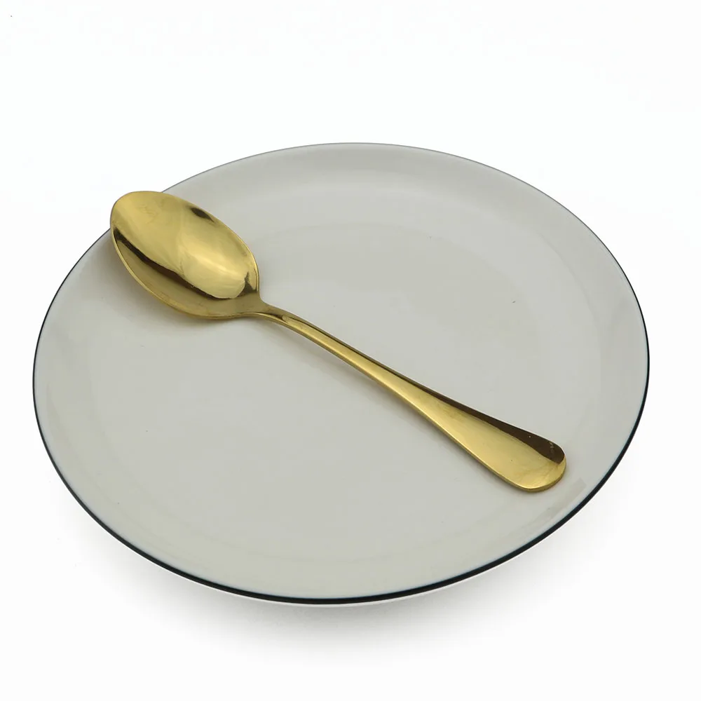 

Silverware Black Scoop Set Set Black Salad Dessert Rice Stainless Steel Colorful Rainbow Cutlery Spoon Soup Dinnerware Teaspoon