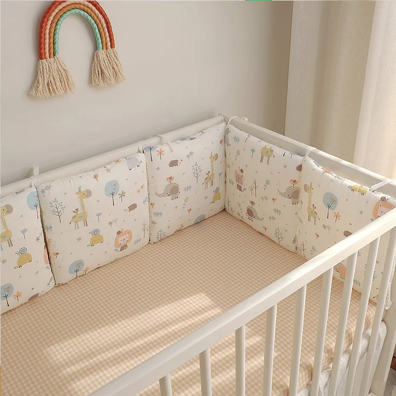 

6PCS Infant Crib Protector Bed Around Cushion Cotton Baby Cot Nursery Fencing Bedding Rail 30x30cm Room Decoration for New Born