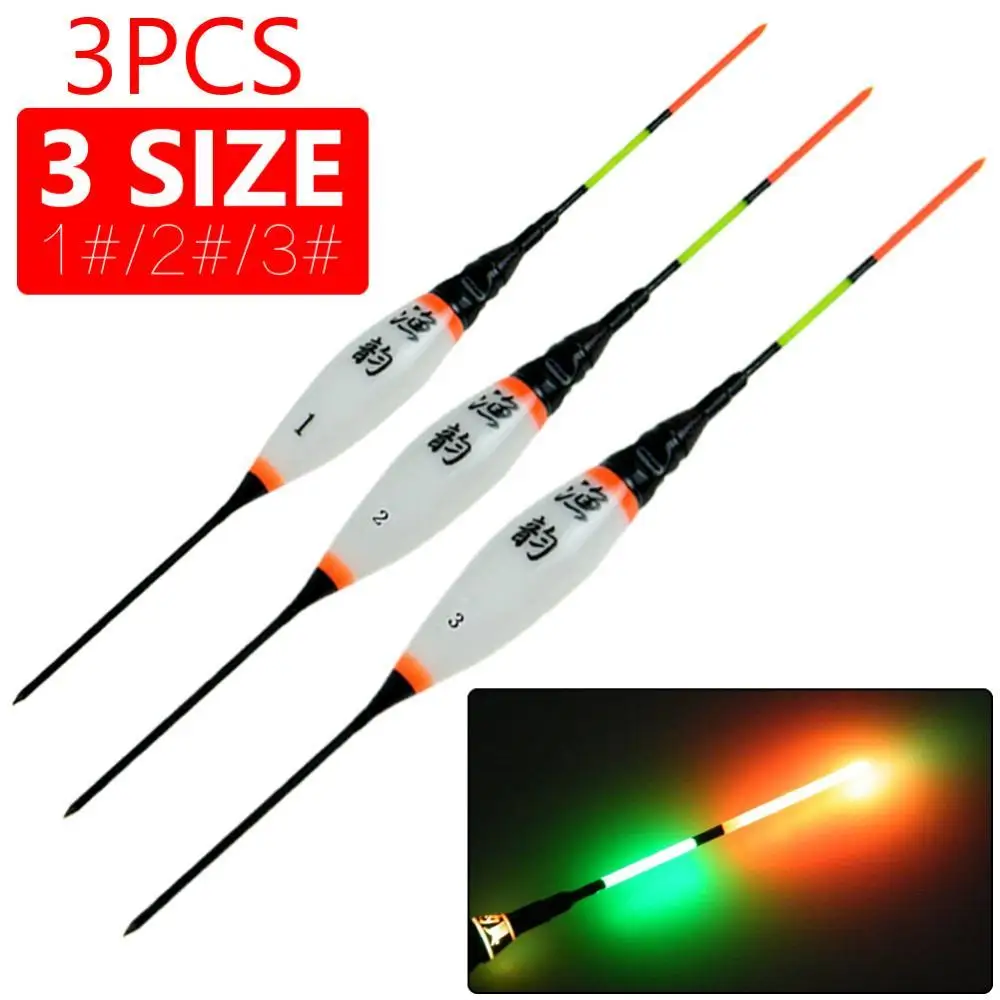 

50%HOT 3Pcs Luminous LED Light Electronic Vertical Night Fishing Float BobberS1 Buoy
