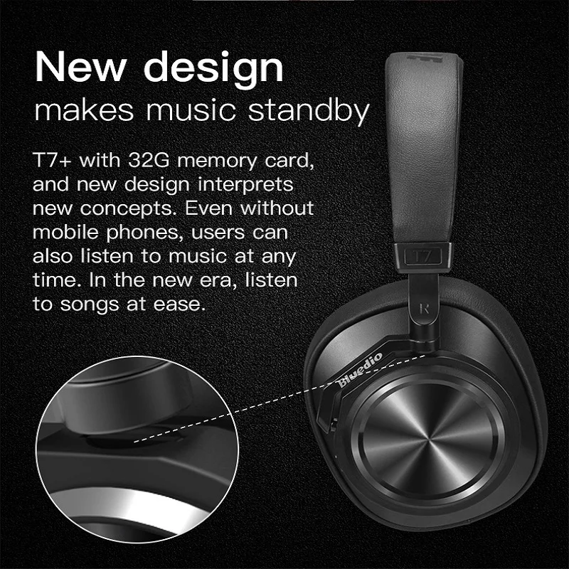 Беспроводные Bluetooth-наушники Bluedio T7 Plus с активным шумоподавлением | Электроника
