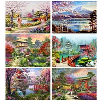 diy landscape full square drill diamond painting colorful handmade cross stitch kits embroidery mosaic home room wall decor