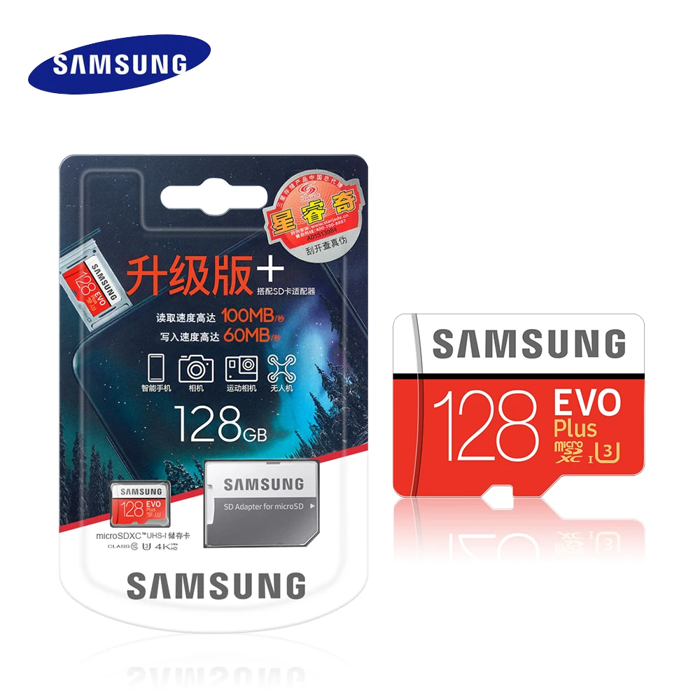 

New product Original SAMSUNG EVO+ Memory Cards 64GB EVO plus U3 128GB 256GB Class10 Micro SD Card 32GB 16G microSD UHS-I TF Card