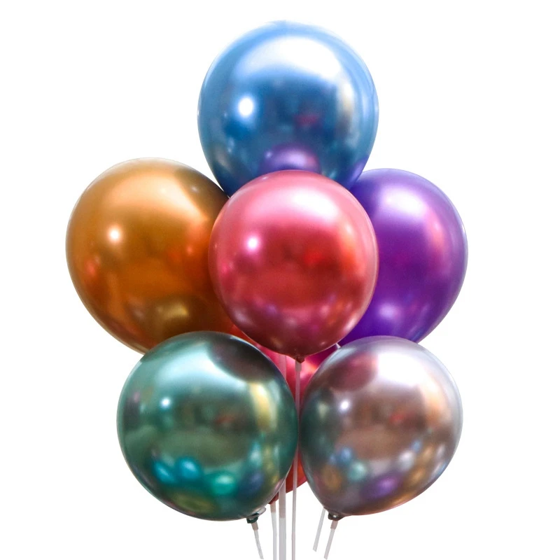 100Pcs 10 Inch Metallic Color Latex Balloons Thick Chrome Helium Air Glossy Metal Pearl Balloon Globos For Party Decor | Дом и сад