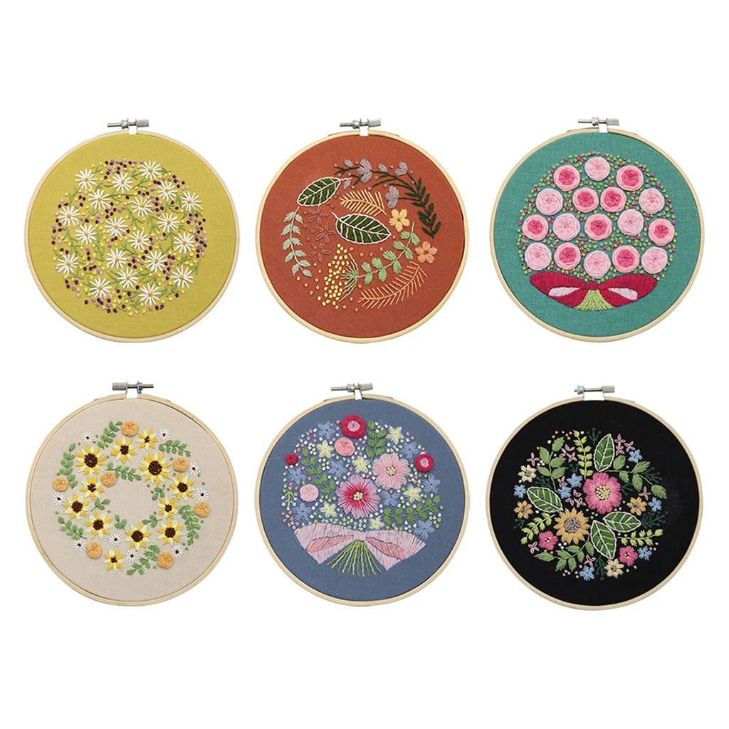 

Hoop Embroidery Starter Kit with Pattern Complete Cross Stitch Needlework Kits