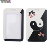 1pc pc2617 black and white bagua array unisex fashion card holder id holder bus card holder staff card with lanyard