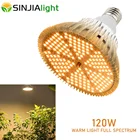 Светодиодный толампа, светодиодная лампа теплого белого света для выращивания растений, 120 светодиодов, E27