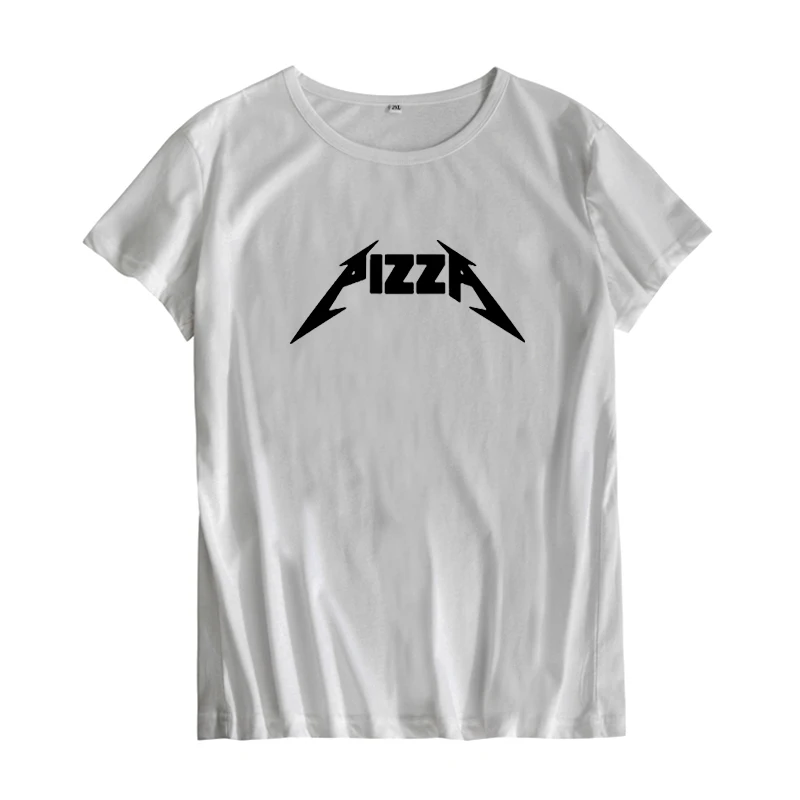 Женская футболка с принтом пиццы и рок модная гранж тумблер металлическая в