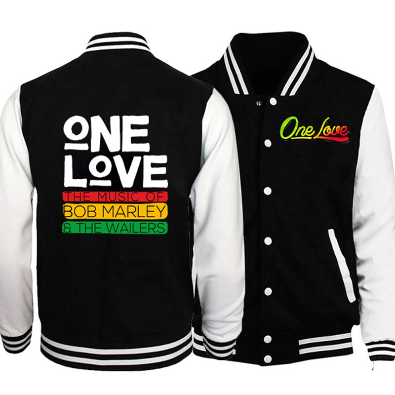 Мужские Бейсбольные куртки для мальчиков Боб Марли One Love пальто одежда пары Осень