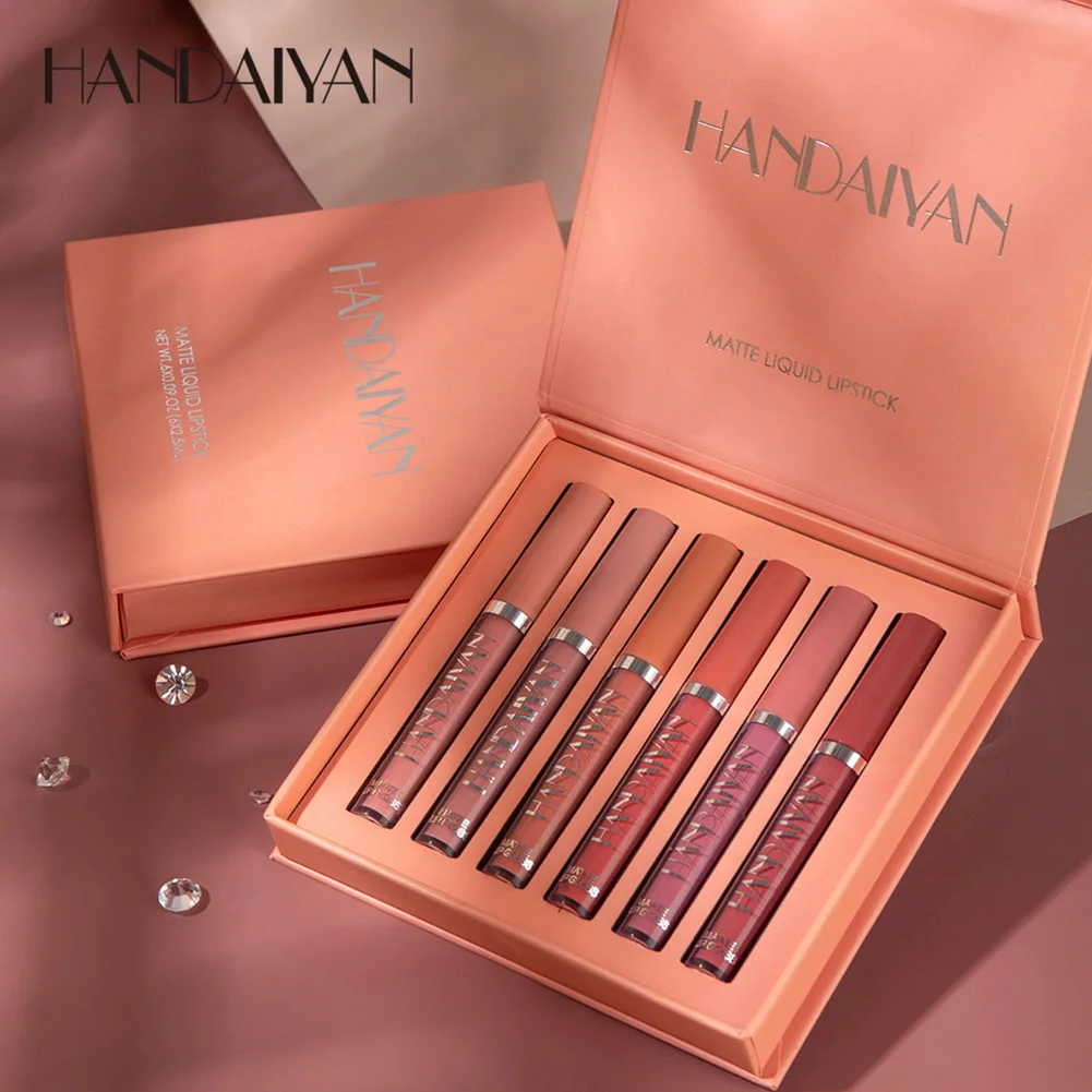 

6 color lipstick set matte lip gloss set long lasting waterproof non-greasy moisturizing lip makeup gift box