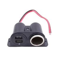 3 1a dual usb port fast charging vehicle charger with cigarette lighter socket
