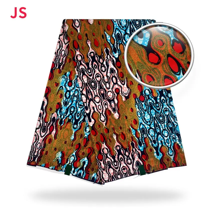 

Big Promotion African Glitter Wax Fabric Ankara High Quality Batik Cloth Womam Party Dress