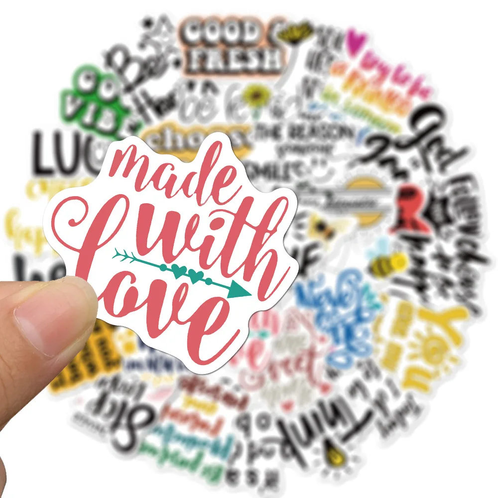 10/30/50Pcs Motivational Phrases Sticker Inspirational Life Quotes Waterproof DIY Laptop Study Room Scrapbooking Graffiti Decals | Игрушки и