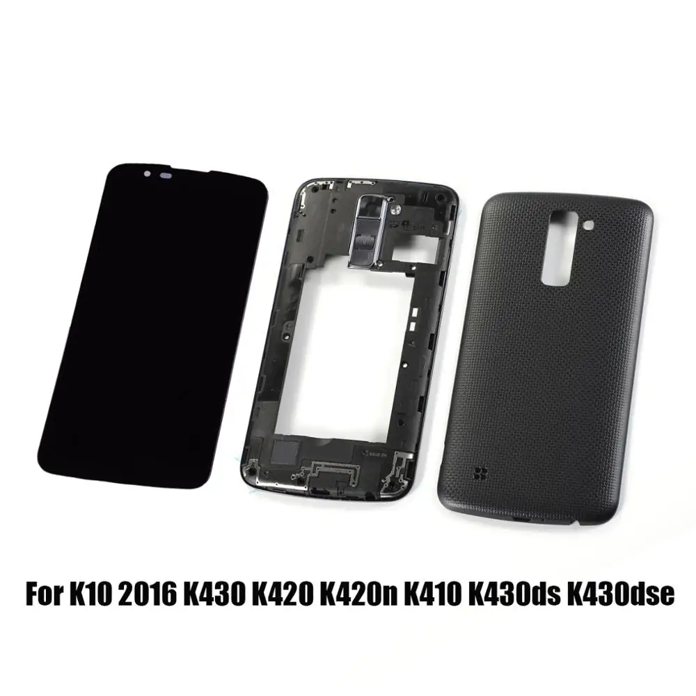Для LG K10 2016 K430 K420 K420n K410 K430ds K430dse ЖК дисплей сенсорный экран + рамка корпус средняя