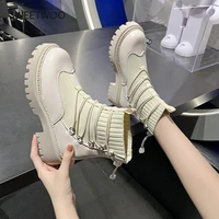 2021 womens shoes soft leather high heels platform boots gothic punk shoes ankle boots womens combat boots gothic shoes